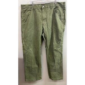 DieHard Duck Canvas Carpenter Pants Men 42x32 Olive Green Cotton Casual Workwear